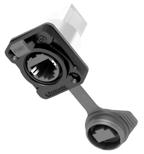 SEETRONIC SE8FDYH-60-B RJ45, IP65 Black. D-panel. Feed thru