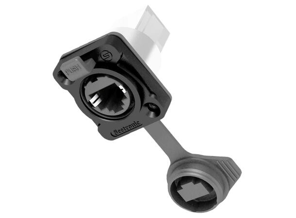 SEETRONIC SE8FDYH-60-B RJ45, IP65 Black. D-panel. Feed thru