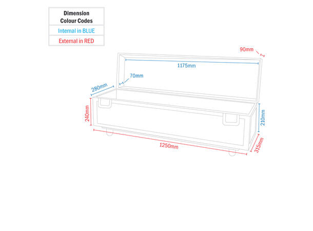 ELUMEN8 stativkasse Utvendig mål: 330 x 1250 x 315mm