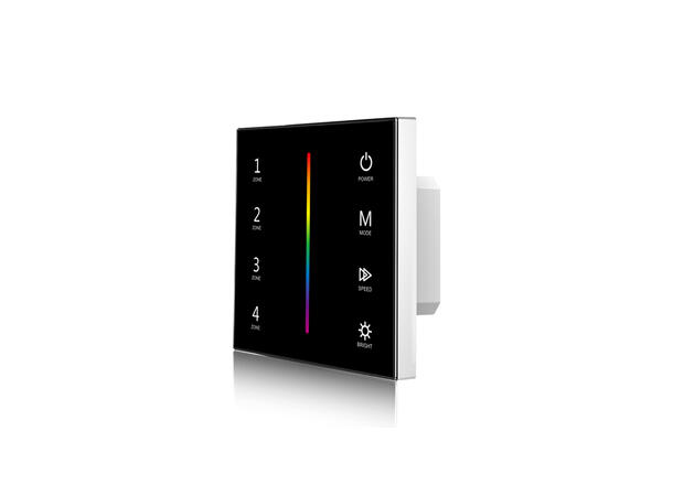 SBL veggmontert LED touch dimmer, RF/DMX For RGB LED. 86x86m, sort