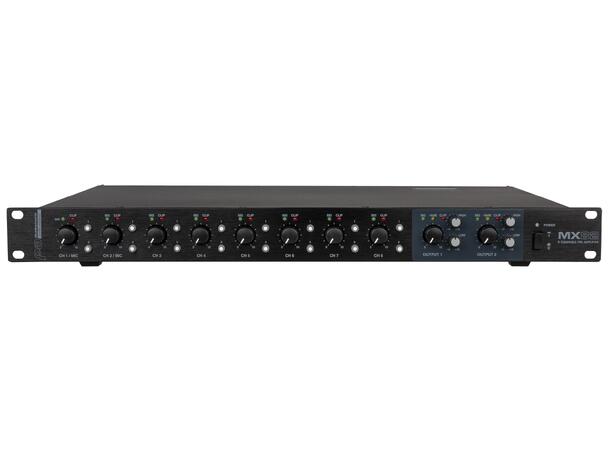 AUDIOPHONY PA MX82 Rackmikser 8 inn/2ut Matrisemikser med prioritet