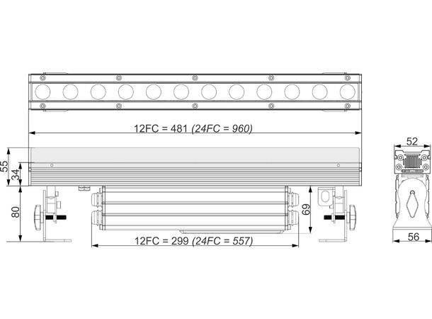 BRITEQ LDP-COLORBAR 12FC LED-Bar 12xRGBW 4W, 48cm, IP65