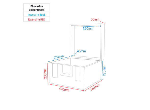 ELUMEN8 Rock Box 6 Utility Case Innvendige mål: 200 x 390 x 270mm