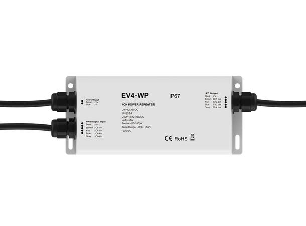 SBL LED driver IP67 LED repeater 4 x5A. 100-240VAC inn