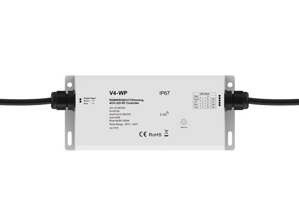 SBL LED driver IP67, 2,4GHz RF 4 x5A. 12-36VDC inn