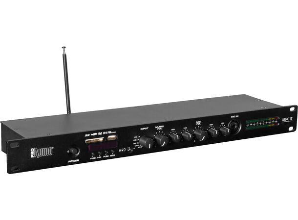 PROAUDIO MPC1T mikser/preamp m/BT og FM Bluetooth, FM, USB/SD/MP3
