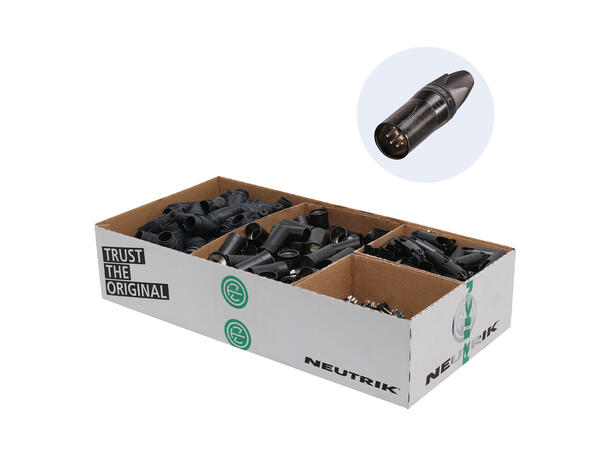 NEUTRIK NC5MXX-BAG-D XLR han for kabel 5 pin. Pakke à 100 stk