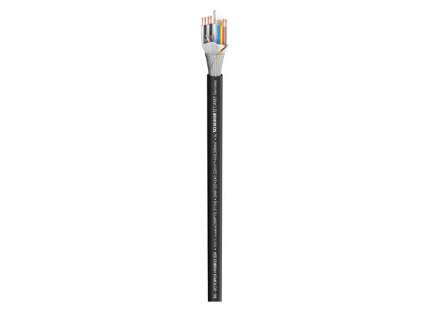 SOMMER Octopus Hybrid224 PUR Hybridkabel power/fiber/control, PUR Ø 9,20 mm, sort