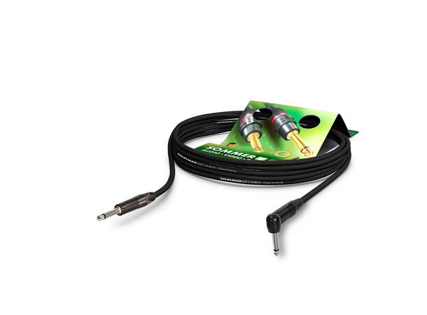 SOMMER TR11-0300-SW Instr.kabel 3m. Sort. NEUTRIK Jack/90° vinkel Jack