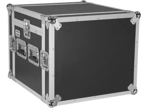 GDE 19'' flightcase, 9U topp m/tilt. 12U 6mm plate, 6 butterfly, 4 håndtak