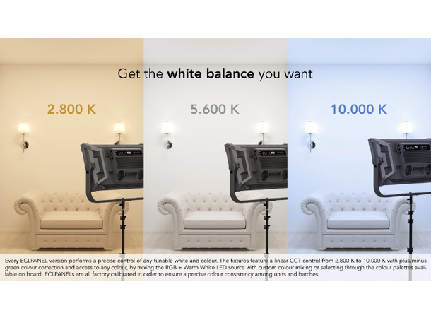 PROLIGHTS ECLPANELTWCJR Softlight 370W RGB+WW, 2800-10000K