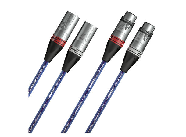 SOMMER Aqua Blue XLR Signalkabel, 1m 2x XLR / 2x XLR (EMC Special), NEUTRIK