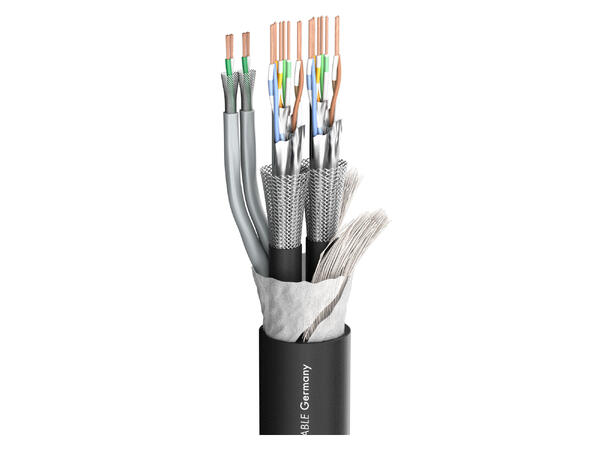 SOMMER Monocat 202 Hybridkabel 2 x CAT.7, DMX: 2 x 0,25 mm², PVC, sort