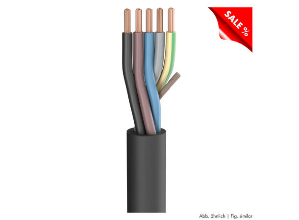 SOMMER Rubberflex Strømkabel 5 x 25,00 mm², gummi, Ø 36,00 mm, sort