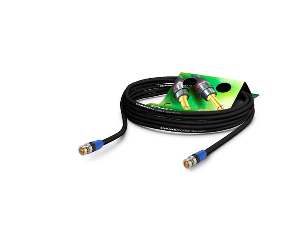 SOMMER SC-Vector 0.8/3.7, HD-SDI 5m. Sort m/blå merking. Neutrik BNC