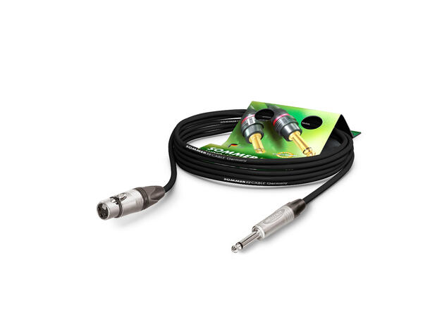 SOMMER SG79 Mikrofonkabel, 0,5m, sort 2 x 0,22 mm² | XLRf / TS jack, NEUTRIK