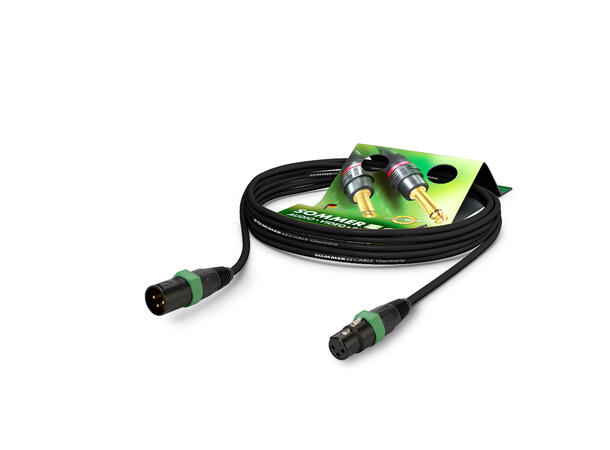 SOMMER SH35U Mikrofonkabel, 0,5m 3x0,20 mm², XLR/XLR, NEUTRIK, grønn ring