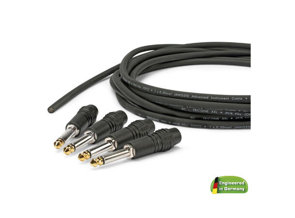 SOMMER TRI-SET-XS Instrumentkabel Sort.transp. 16m + 4 x Plugger. DIY