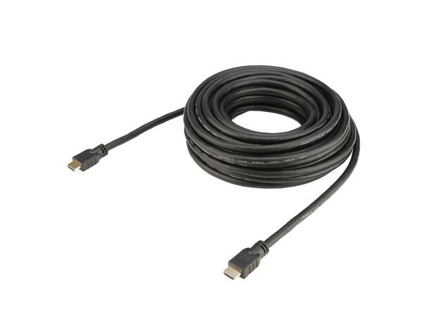 BASIC HD14-1500-SW HDMI kabel, 4 K. 15m Sort. Braided, 19 x 0,15 mm²