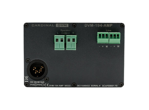 CARDINAL DVM DVM-194-AMP 2 x 50W/8Ohm DSP. Styrbar via LAN