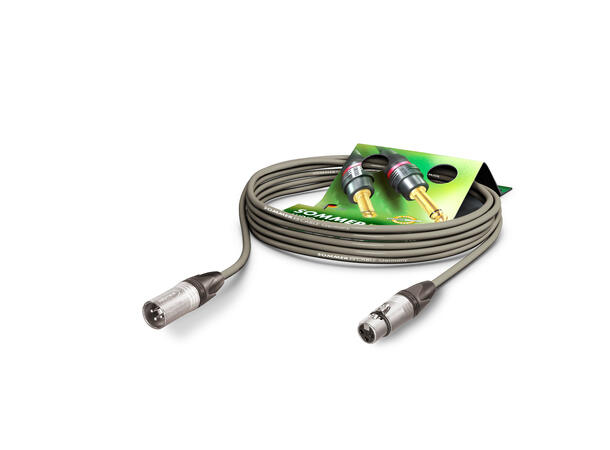 SOMMER SGMF Mikrofonkabel, 5m, grå 2 x 0,22 mm² | XLR / XLR, NEUTRIK 