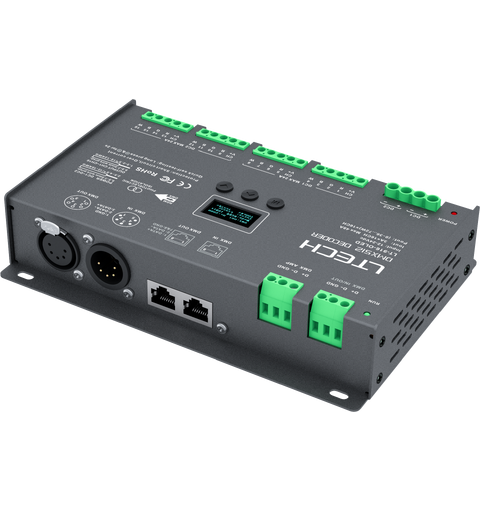 LTECH LED driver, DMX 12-24VDC inn