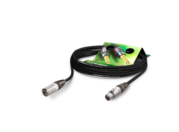SOMMER SGMF Mikrofonkabel, 10m, sort 2 x 0,22 mm² | XLR / XLR, NEUTRIK 