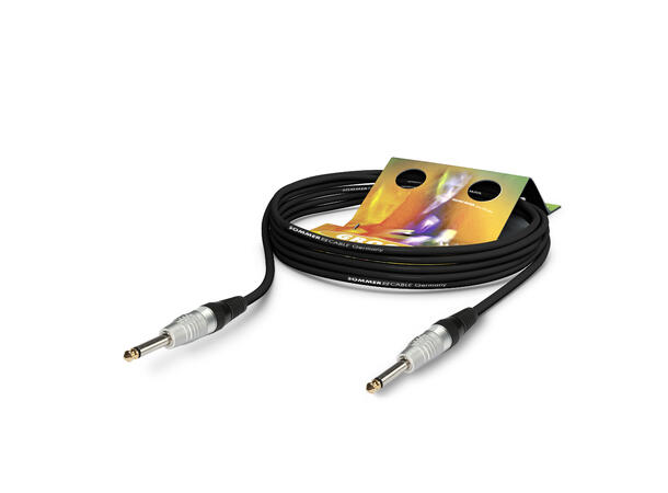 SOMMER SP9X-0300 Instrumentkabel 3m. Sort. Ø6.3mm Jack/Jack
