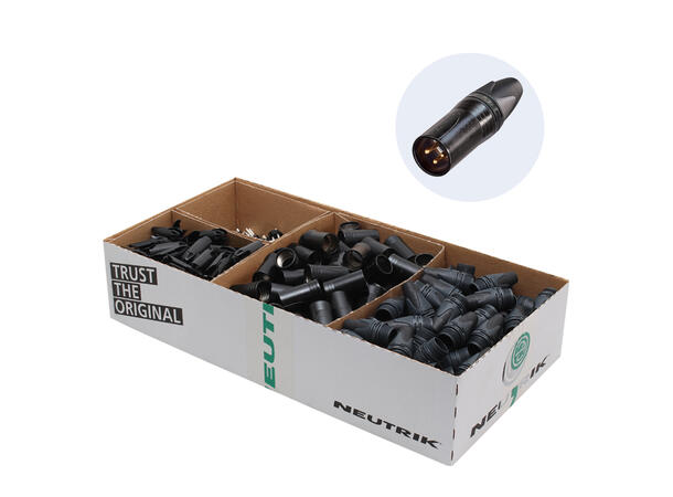 NEUTRIK NC3MXX-BAG-D han for kabel 3 pin. Pakke à 100 stk