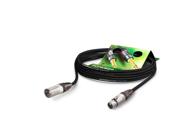 SOMMER CSMF Mikrofonkabel, 1m, sort 2 x 0,34 mm² | XLR / XLR, NEUTRIK