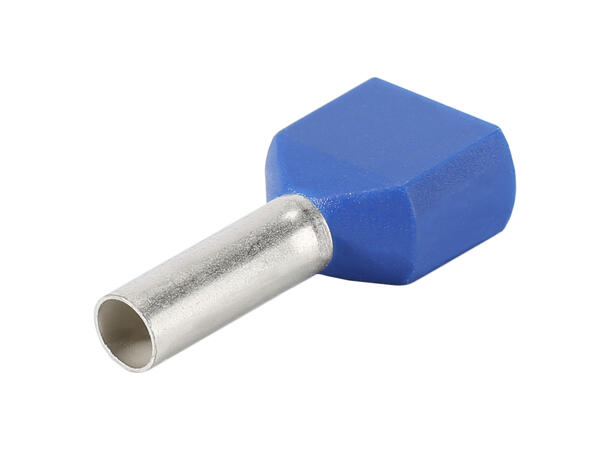 BASIC AH2025 Niter for 2 x 2,5mm2 kabel 100 stk. Blå. DIN46228