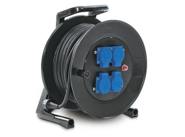 SCHILL GT310.MD4 Kabeltrommel Med 4 x Schuko. NB! uten kabel