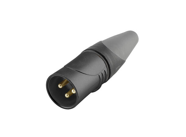 HICON HI-X3CM-HD-B 3-pin XLR han, kabel Sort. IP67 For kabel Ø4.6-6.5mm