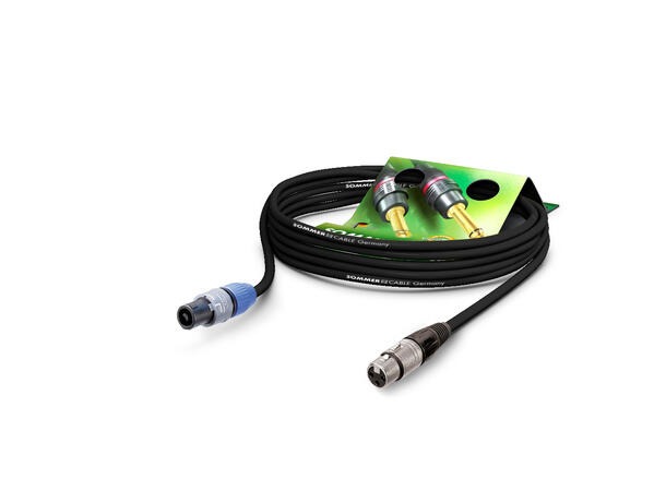 SOMMER ME22-225 Høyttalerkabel, 1m sort, 2x 2,50mm² | XLR / SPK, NEUTRIK