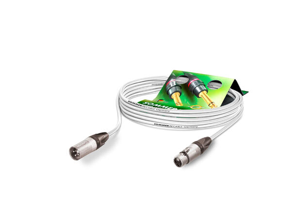 SOMMER MWHV Mikrofonkabel, AES/EBU. 6m Hvit. 4 x 0,14 mm² | XLR / XLR, NEUTRIK
