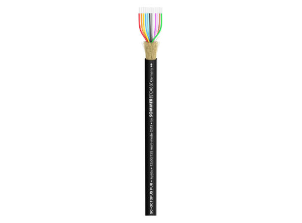 SOMMER Octopus-G Fiberkabel, OM3 12 x 50/125 µm OM3, PUR-FRNC, sort