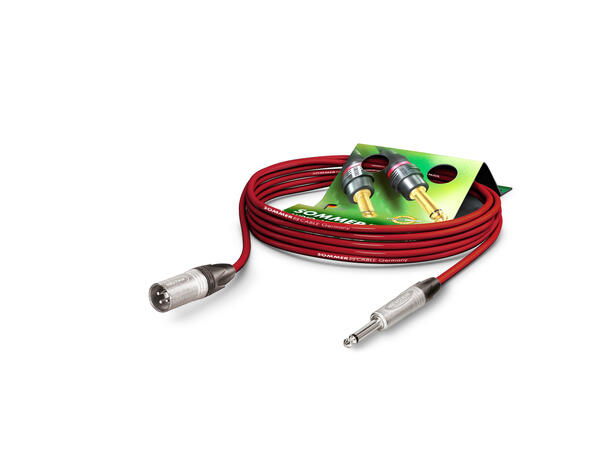 SOMMER SG75 Mikrofonkabel, 5m, rød 2 x 0,22 mm² | XLRm / TS jack, NEUTRIK