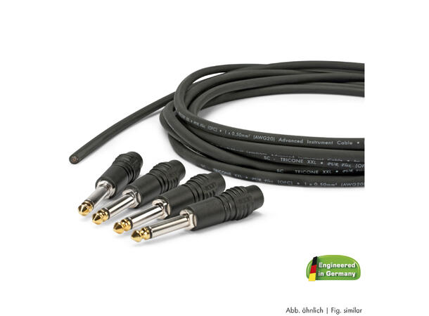 SOMMER TRI-SET-BL Instrumentkabel Blå. 16m + 4 x Plugger. DIY