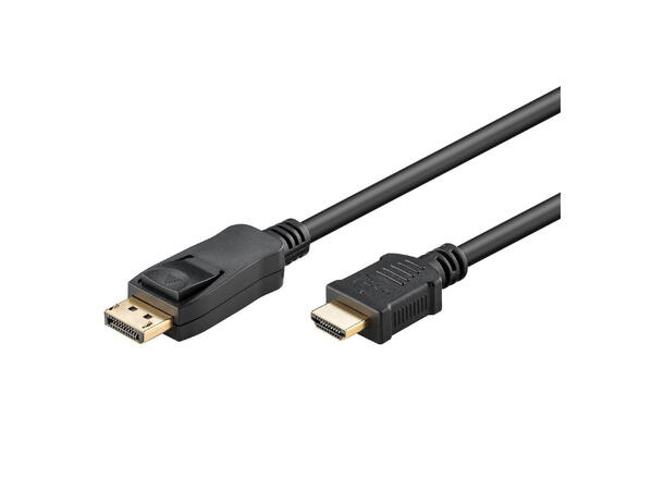 BASIC DPHDM-0200 DisplayPort - HDMI Han 2m. Sort