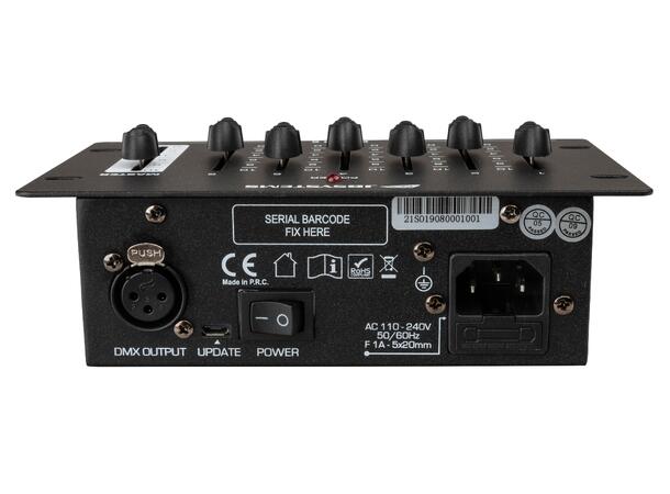 JB Systems EZ-CON 6 DMX kontroller 6 ch. Innebygget PSU, 3pin DMX