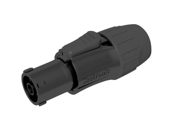 SEETRONIC SAC3FX-B hun for kabel Sort, strøm inn.16A/250V, komp. m/ TRUE1