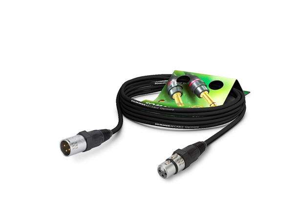 SOMMER GA1B Mikrofonkabel, 7,5m 2x 0,38mm², XLR/XLR, NEUTRIK, sort ring