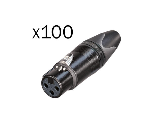 NEUTRIK NC3FXX-BAG-D hun for kabel 3 pin. Pakke à 100 stk