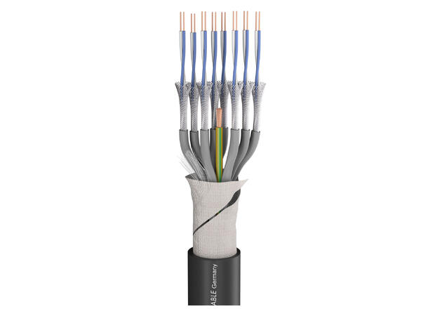 SOMMER Quantum QMC08 Multikabel SPVC, sort | 2 x 0,14 mm², 8 par