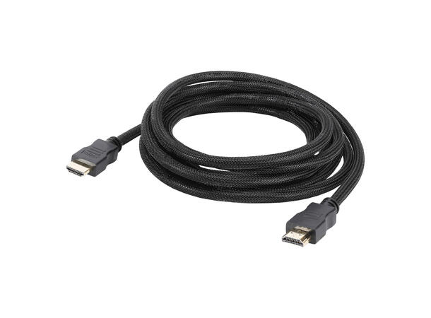 BASIC HD14-0500-SW HDMI kabel, 4 K. 5m Sort. Braided, 19 x 0,15 mm²