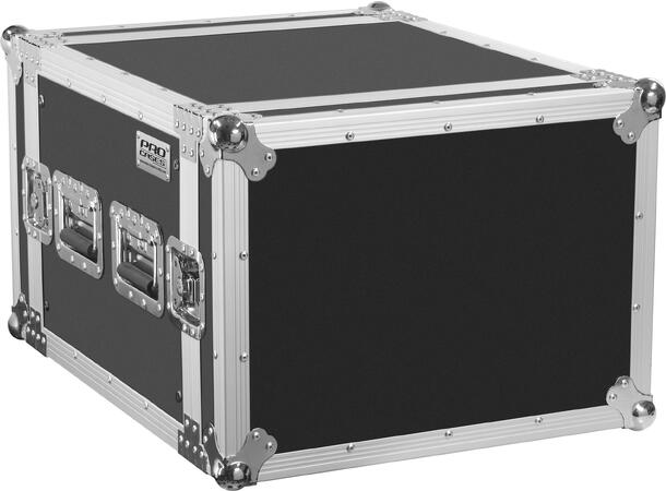 GDE 19'' flightcase, inv. D: 520mm. 10U 9mm plate, 4 butterfly, 4 håndtak