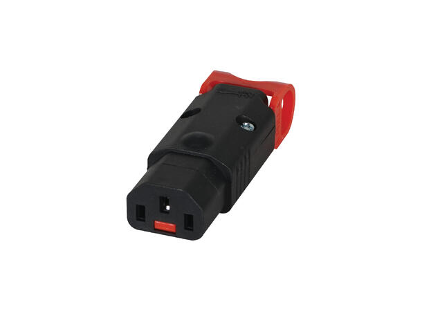 IECLOCK  IEC C13 Kontakt rett Låser i alle standard C14