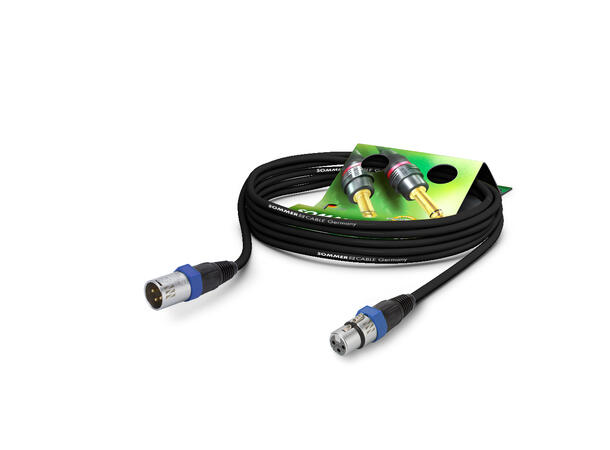 SOMMER CB1B Mikrofonkabel, 2,5m 2x 0,25mm², XLR/XLR, NEUTRIK, blå ring 