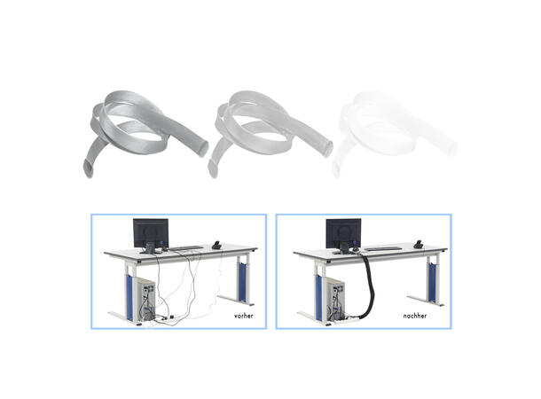 SOMMER Flettet kabelhylse Ø40-80mm Sølv. Pris.pr.meter