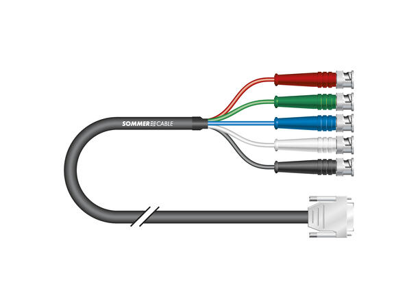 SOMMER Transit Mini Flex HD Sub-D15/BNC 2m. HD Sub-Sub-D15 han til 5 x BNC